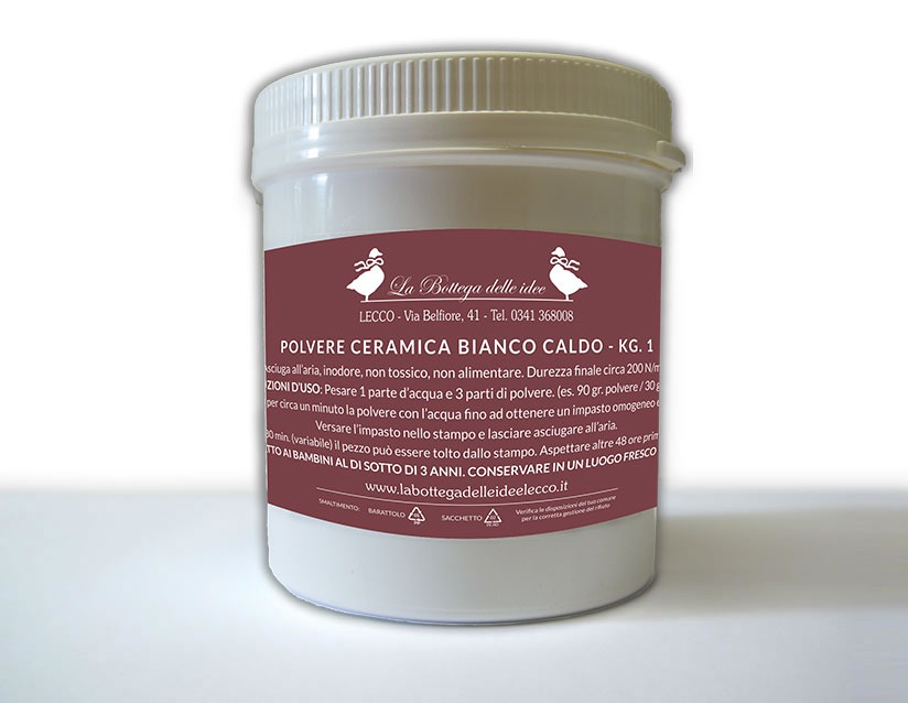 polvere di ceramica - polvere di ceramica-bianco caldo 1kg - labottegadelleideelecco.it
