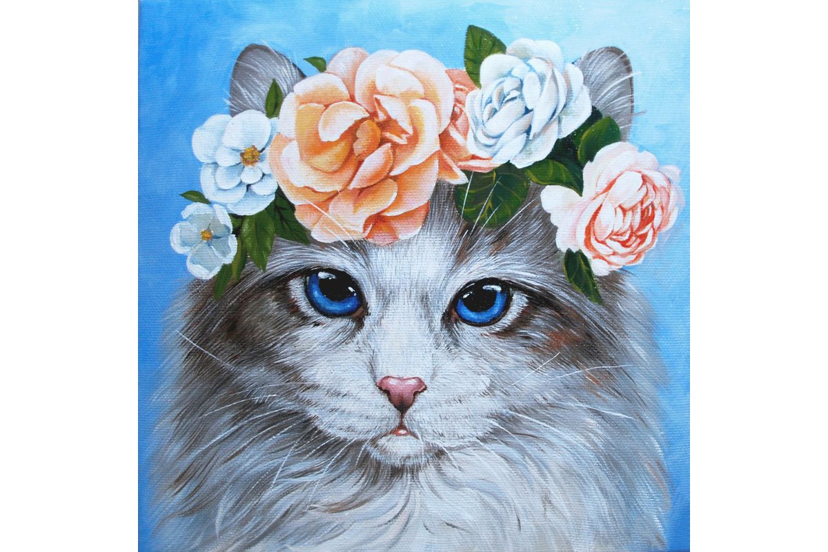 diamond painting - GATTO ROSE - labottegadelleideelecco.it