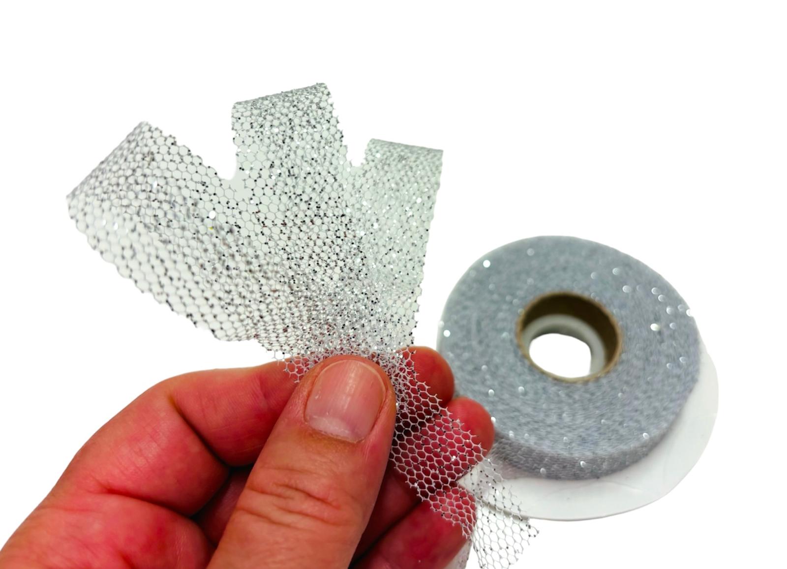 craft - 15mt rete argento glitter - labottegadelleideelecco.it