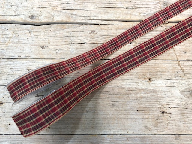 craft - 20 mt - TARTAN-ROSSO 25mm - labottegadelleideelecco.it