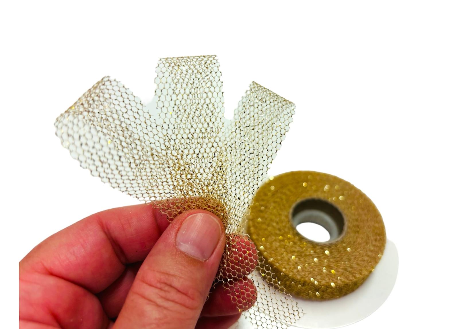 craft - 15mt rete oro glitter - labottegadelleideelecco.it