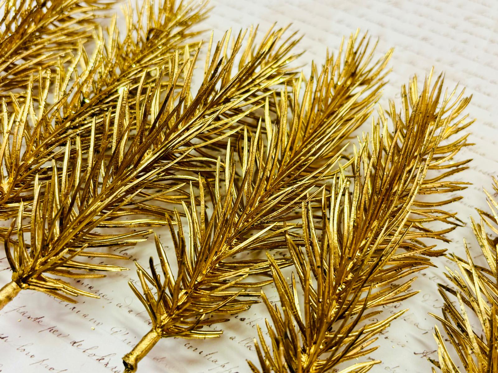 craft - 6 rametti di pino oro - labottegadelleideelecco.it