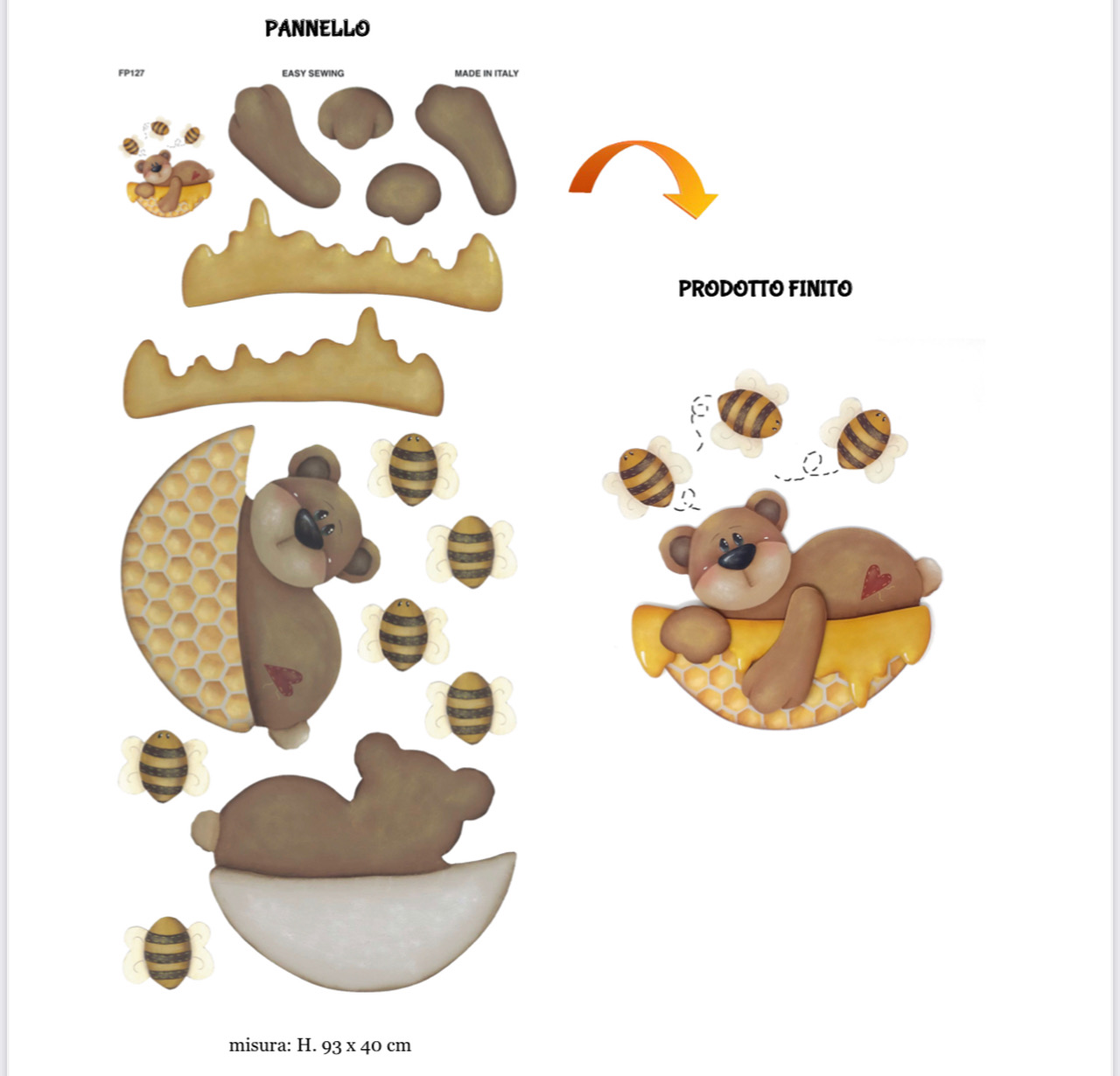 cucito - EASY-SEW  - orso nel miele - labottegadelleideelecco.it