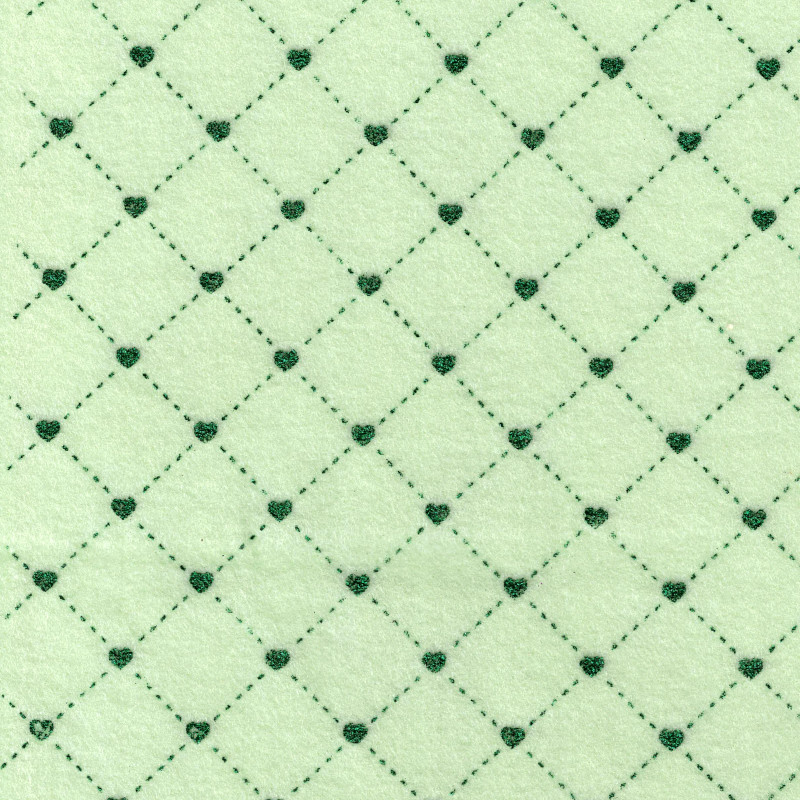 cucito - trapuntato cuori glitter - menta - labottegadelleideelecco.it
