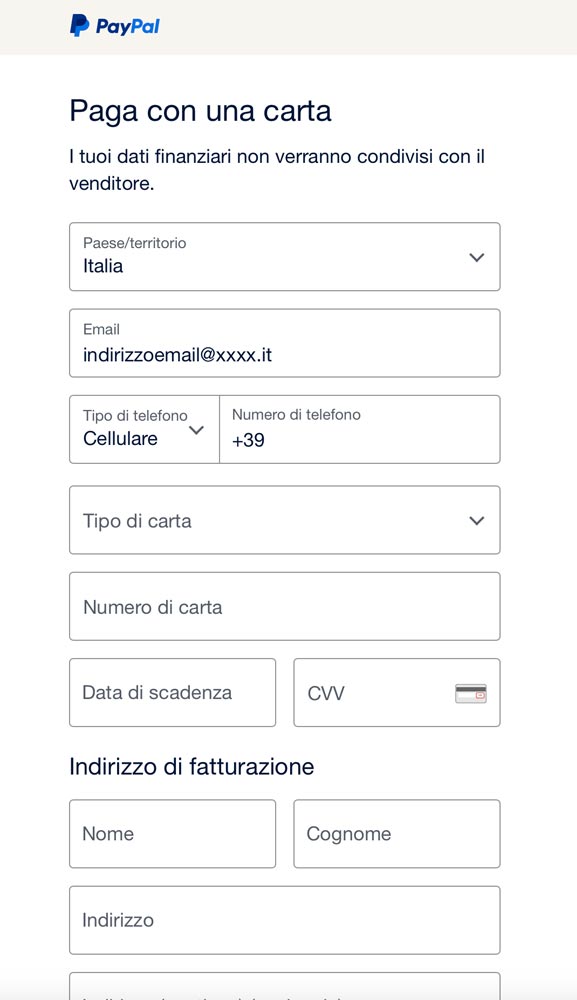 Pagamento con Carta di Credito su PayPal - labottegadelleideelecco.it