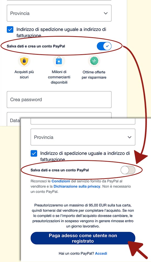 Pagamento con Carta di Credito su PayPal - labottegadelleideelecco.it